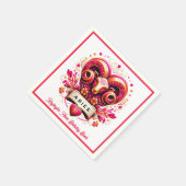 Aries Ram Pink und Orange Zodiac Birthday Serviette (Ecke)