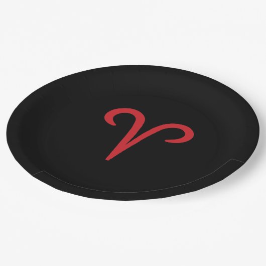 ARIES Ram Red Fire März April Astrologie Zodiac Pappteller (Schrägansicht)