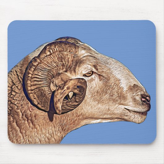 Aries Ram Sheep Farm Animal Art Mousepad (Vorne)