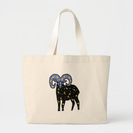 Aries Ram Spirit Tote – Cosmic Zodiac Energy Jumbo Stoffbeutel