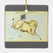 Aries Ram, Vintage Konstellation, Urania-Spiegel Keramikornament (Rückseite)