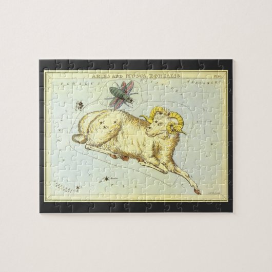 Aries Ram, Vintage Konstellation, Urania-Spiegel Puzzle (Horizontal)