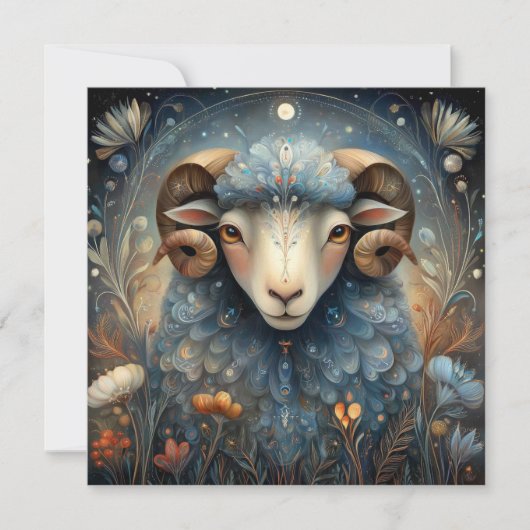 Aries Ram Zodiac Astrology Celestial Birthday Karte (Vorderseite)