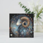Aries Ram Zodiac Astrology Mystical Birthday Karte (Stehend Vorderseite)
