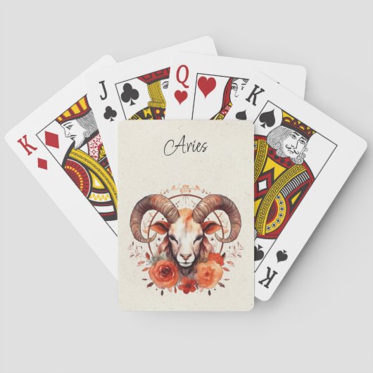 Aries Ram Zodiac Watercolor Spielkarten (Rückseite)