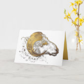 Aries rammen mit Golden Horns Astrologie Gruß 1 Karte (Gelbe Blume)