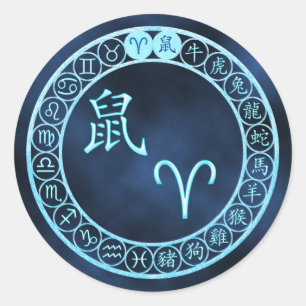 Aries/Rat Runder Aufkleber