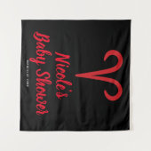 ARIES Red Black Astrologie Zodiac Party Hintergrun Wandteppich (Vorderseite (Horizontal))