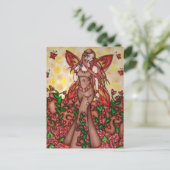 Aries red Fairy Art für einen Geburtstag Postkarte (Stehend Vorderseite)