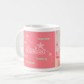 Aries Red Watercolor Astrologie Zodiac Sign Tasse (Vorderseite Links)