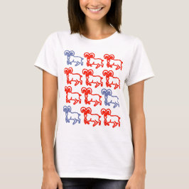 Aries Rot- und Blau-Widder-T-Shirt – Kühne Aries-E T-Shirt