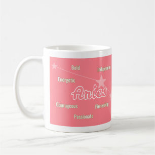 Aries Rot Wasserfarbe Astrologie Sternzeichen Tass Kaffeetasse