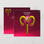 ARIES RUBY , hellgelb rosa Ankündigung (Vorne/Hinten)
