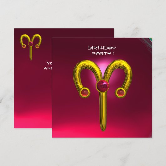 ARIES RUBY , hellgelb rosa Ankündigung (Vorne/Hinten)