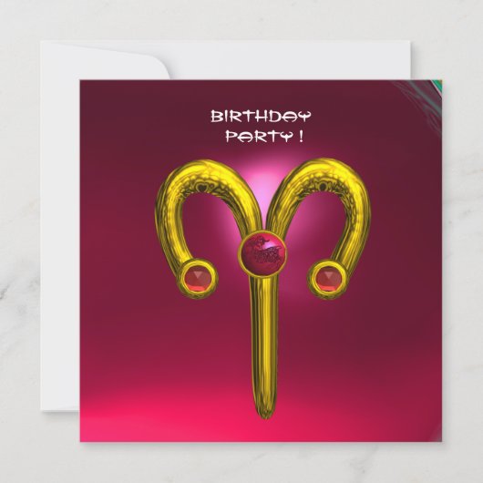 ARIES RUBY , hellgelb rosa Ankündigung (Vorderseite)