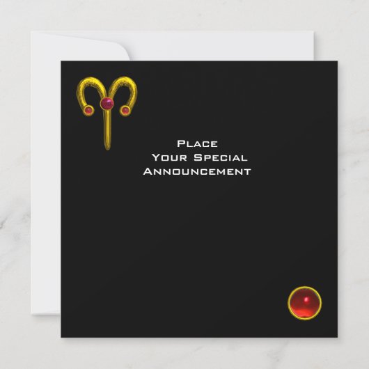 ARIES RUBY, hellgelb, rot Ankündigung (Rückseite)