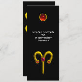 ARIES RUBY, hellgelb, rot Einladung (Vorne/Hinten)