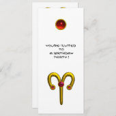 ARIES RUBY, hellgelb, rot Einladung (Vorne/Hinten)