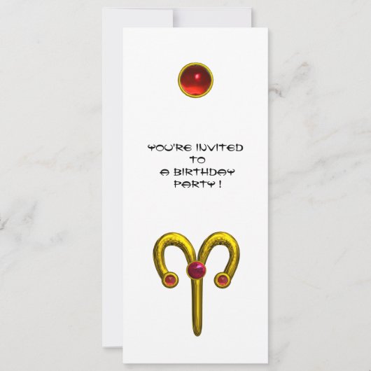 ARIES RUBY, hellgelb, rot Einladung (Vorderseite)