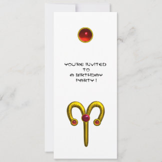 ARIES RUBY, hellgelb, rot Einladung