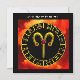 ARIES RUBY-Kreis, hellgelb, rot-orange schwarz Einladung