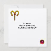 ARIES RUBY-Kreis, hellgelb, rot-orange weiß Einladung (Rückseite)