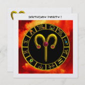 ARIES RUBY-Kreis, hellgelbes, rotes Eis Einladung (Vorne/Hinten)