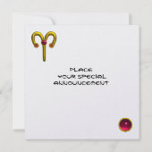 ARIES RUBY-Kreis, hellgelbes, rotes Eis Einladung (Rückseite)