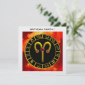 ARIES RUBY-Kreis, hellgelbes, rotes Eis Einladung (Stehend Vorderseite)