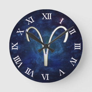Aries Runde Wanduhr