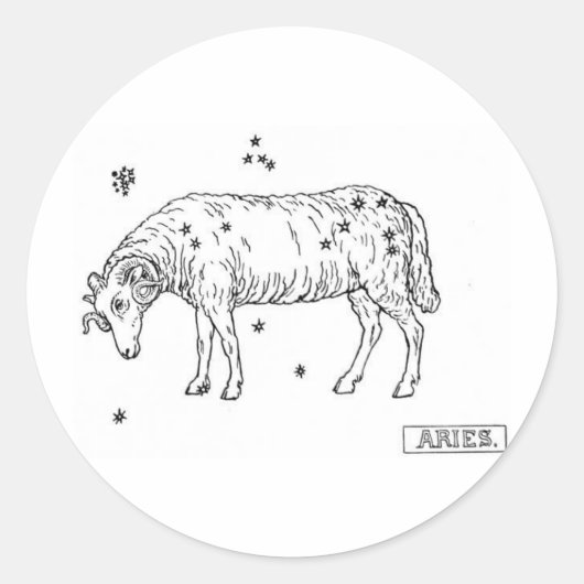 Aries Runder Aufkleber (Vorderseite)