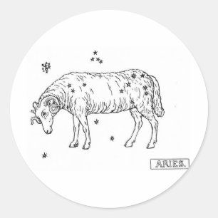 Aries Runder Aufkleber