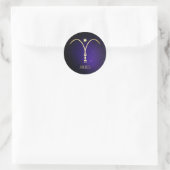 Aries Runder Aufkleber (Tasche)