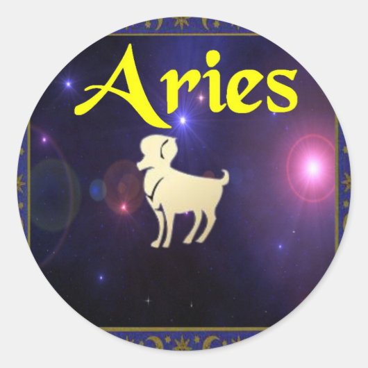 Aries Runder Aufkleber (Vorderseite)