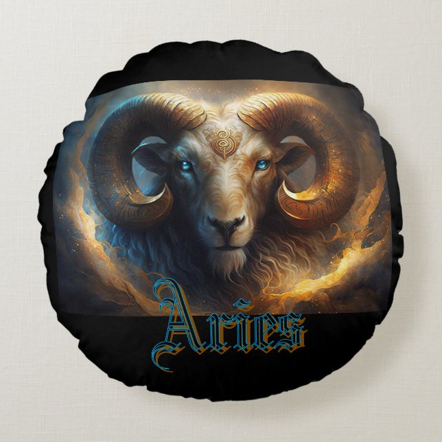 Aries Rundes Kissen (Vorderseite)