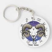Aries & Sagittarius Custom Keychain Schlüsselanhänger (Vorderseite)