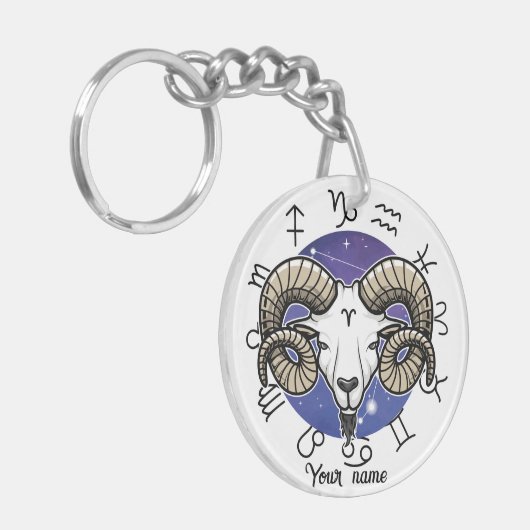 Aries & Sagittarius Custom Keychain Schlüsselanhänger (Vorderseite links)