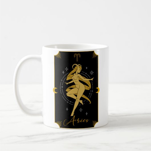 Aries Saucy signiert astrologische Tasse (Links)