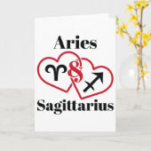 Aries Schütze Sternzeichen Paare Astrologie Herz V Karte (Gelbe Blume)