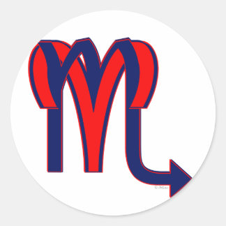 Aries & Scorpio Runder Aufkleber