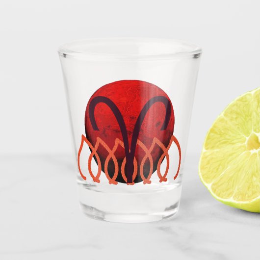 Aries-Shotglas Schnapsglas (Vorderseite)