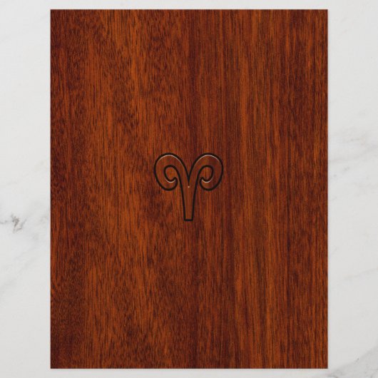 Aries Sign on Mahogany wie Printdekor (Vorderseite)