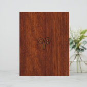 Aries Sign on Mahogany wie Printdekor (Stehend Vorderseite)