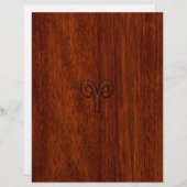 Aries Sign on Mahogany wie Printdekor (Vorne/Hinten)