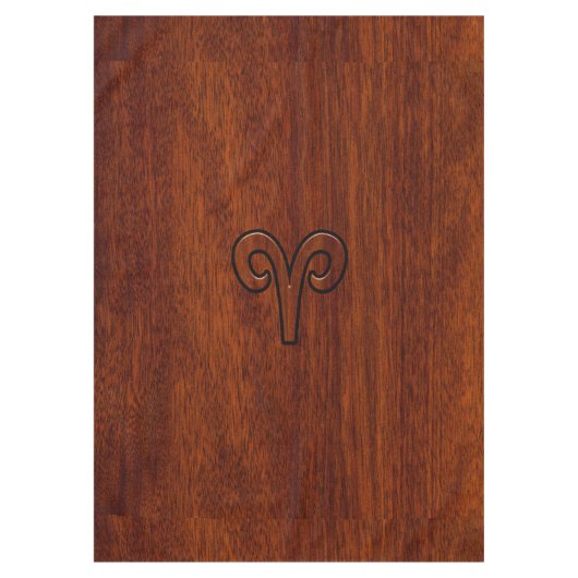 Aries Sign on Mahogany wie Printdekor Tischdecke (Vorderseite)