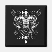 Aries Skull Wicca Occult Crescent Moon Witchcraft Magnet (Vorne)