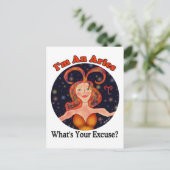 Aries Sorry Zodiac Chick Postkarte (Stehend Vorderseite)