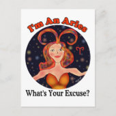 Aries Sorry Zodiac Chick Postkarte (Vorderseite)