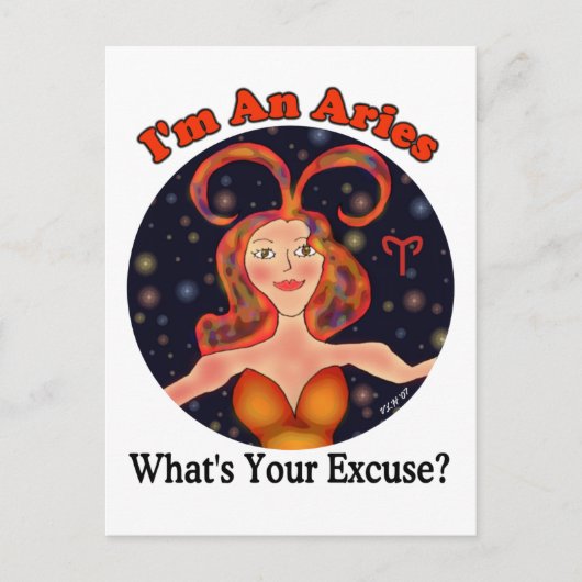Aries Sorry Zodiac Chick Postkarte (Vorderseite)