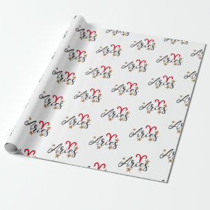 Aries Star Sign Wrapping Paper - Weißer Hintergrun Geschenkpapier